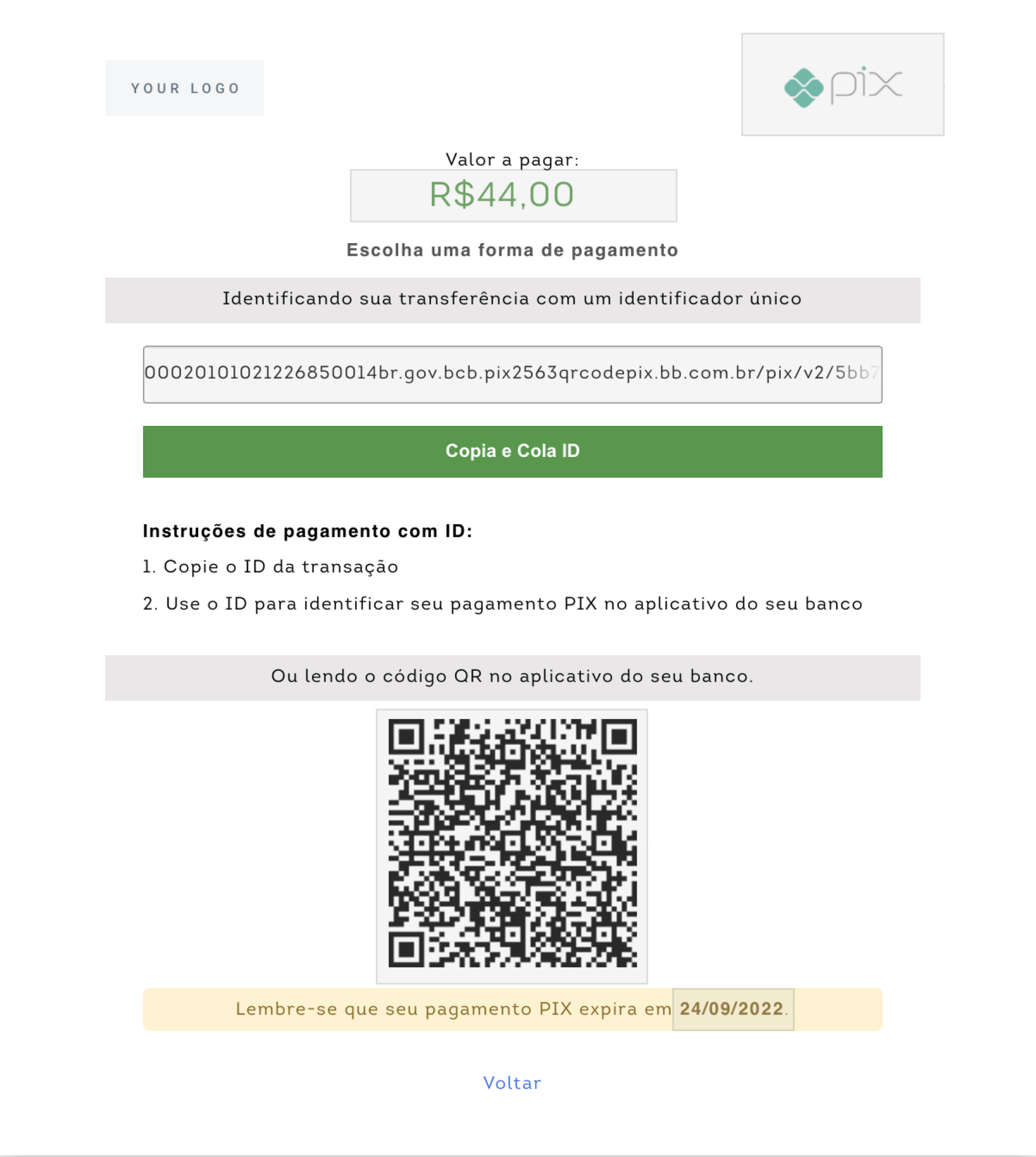 PIX QR code payment