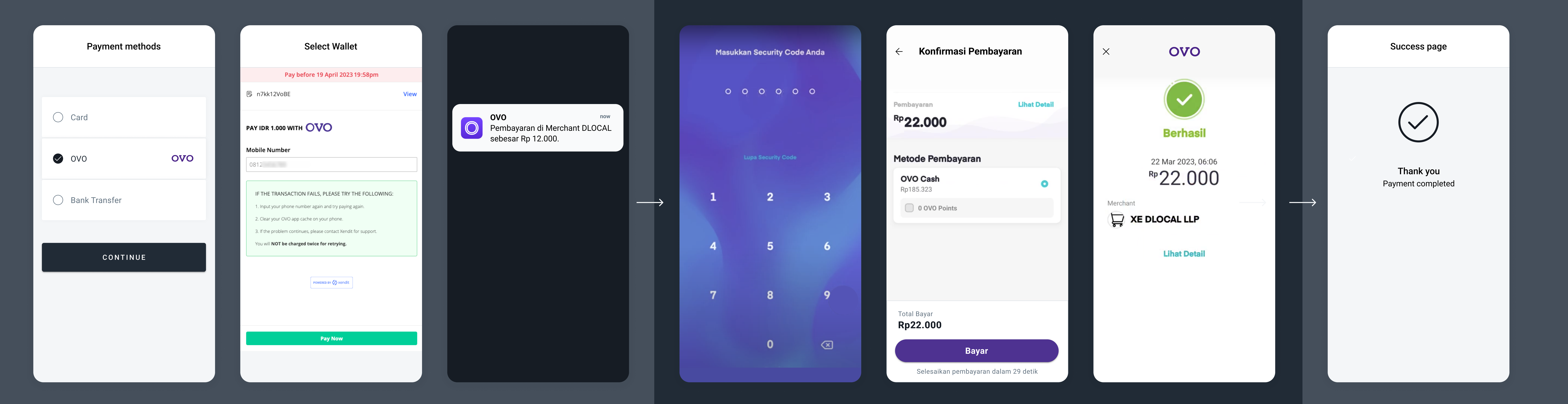 OVO redirect payment flow