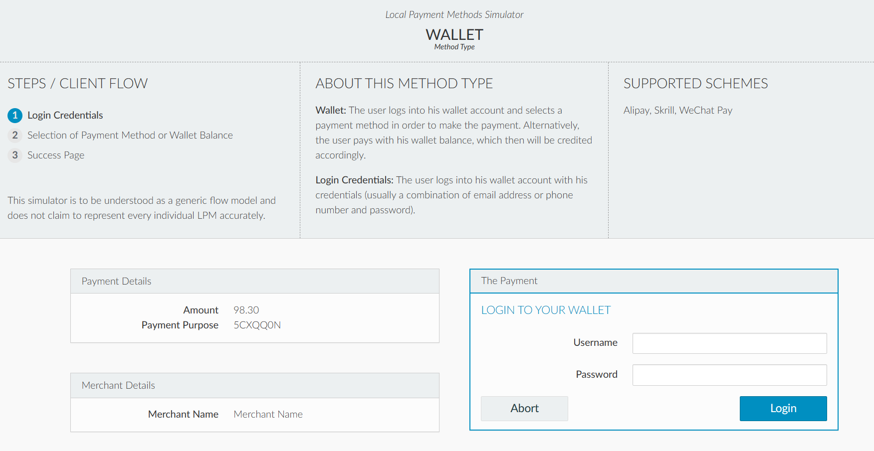 Skrill Checkout Interface